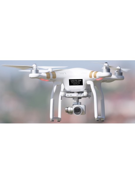 Sticker immatriculation drone noir