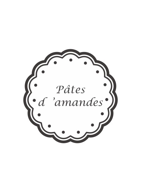 Étiquette Pâte d'amandes pots et bocaux