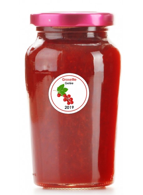 Etiquette Groseille pot et bocal en verre