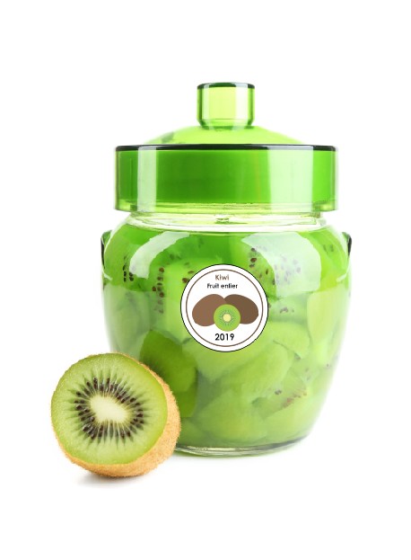Etiquette Kiwi pot et bocal en verre