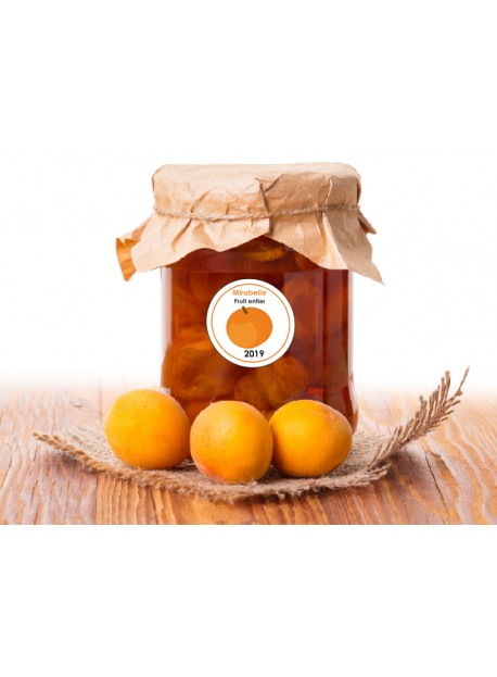 Étiquette Mirabelle pot et bocal en verre