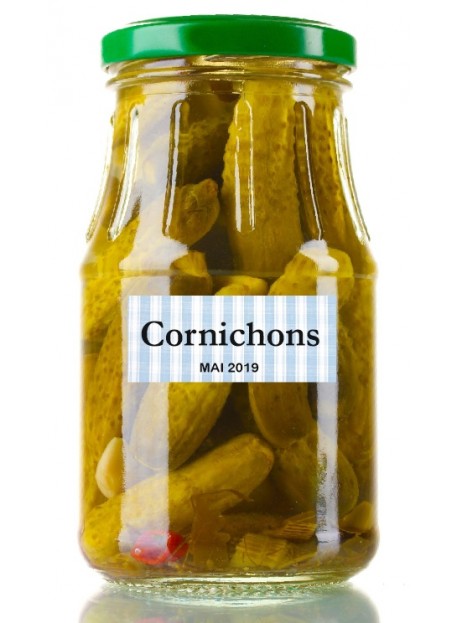 Étiquette autocollante Cornichons conserve
