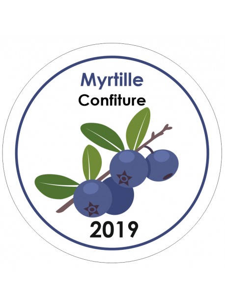 Etiquette Myrtille pot et bocal en verre