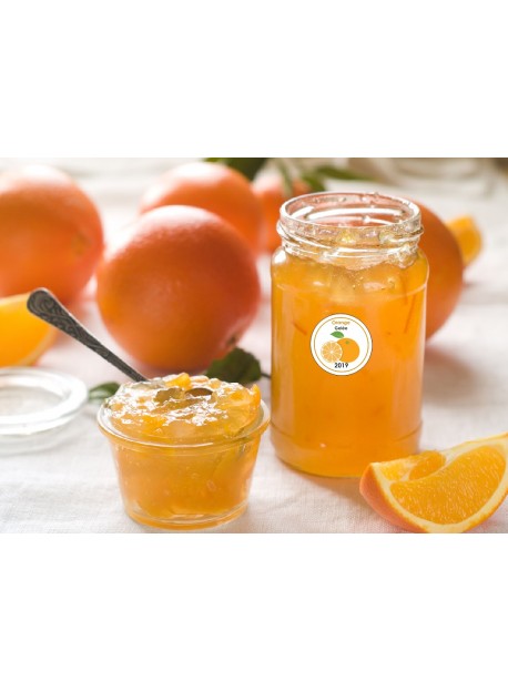 Étiquette Orange pot et bocal en verre