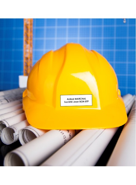 Étiquette casque chantier personnalisée