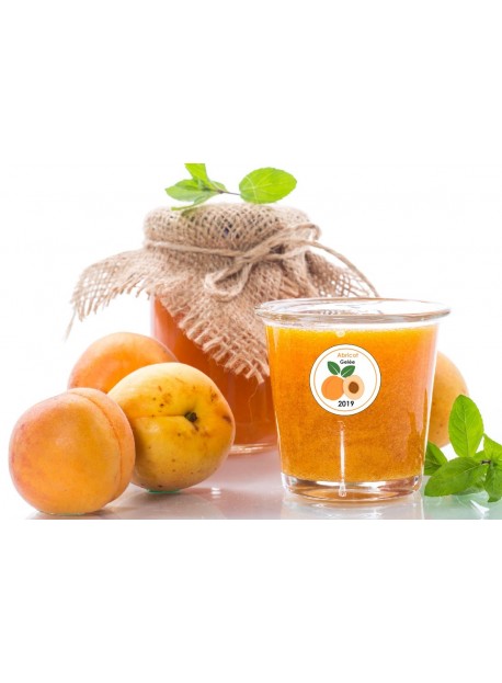 Étiquette Pêche pot et bocal en verre