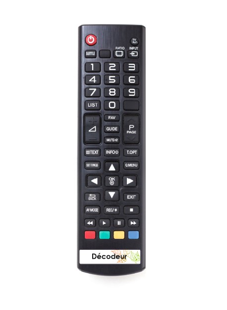 Étiquette télécommande décodeur TV