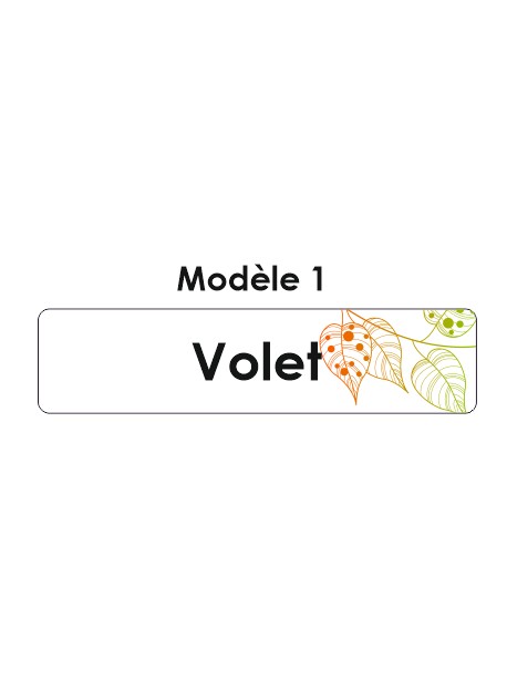 Étiquette télécommande volet