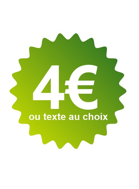 Étiquette prix vert clair