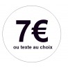 Étiquette prix ronde blanche