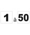 Étiquette numéro 1 à 50