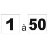 Étiquette autocollant numéro 1 à 50