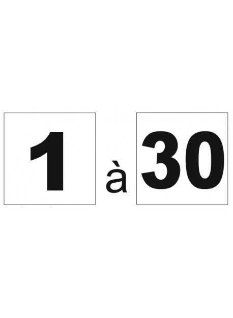 Étiquette numéro 1 à 30