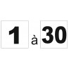 Étiquette autocollant numéro 1 à 30