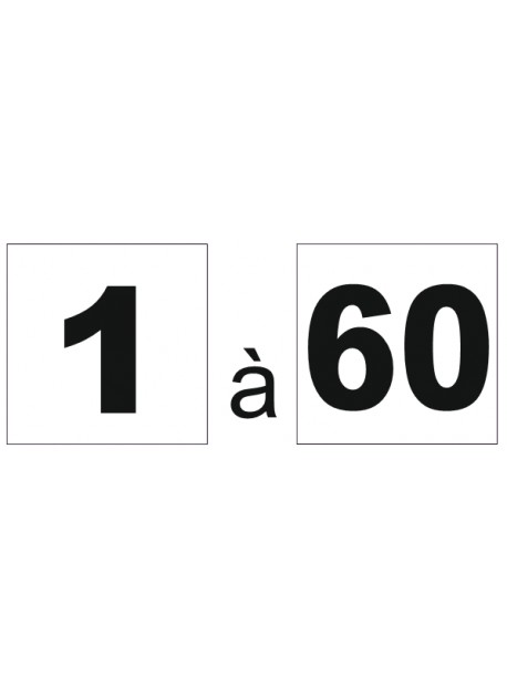 Étiquette numéro 1 à 60