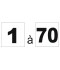 Étiquette numéro 1 à 70