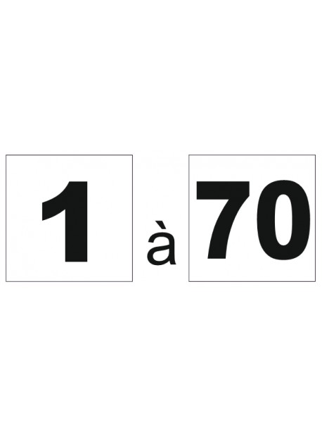 Étiquette numéro 1 à 70