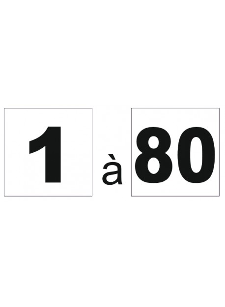 Étiquette numéro 1 à 80