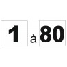 Étiquette autocollant numéro 1 à 80