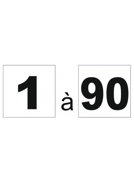 Étiquette numéro 1 à 90