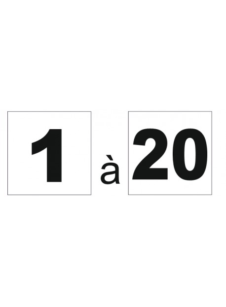 Étiquette numéro 1 à 20