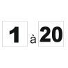 Étiquette autocollant numéro 1 à 20