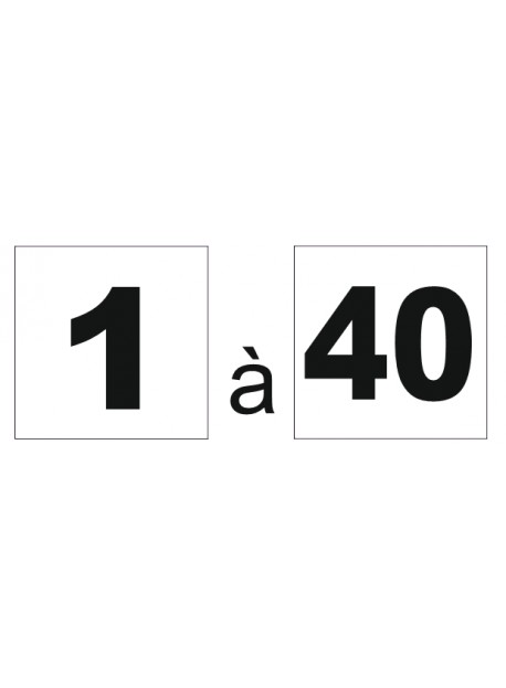 Étiquette numéro 1 à 40