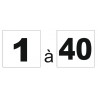 Étiquette autocollant numéro 1 à 40