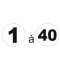 Étiquette numéro 1 à 40