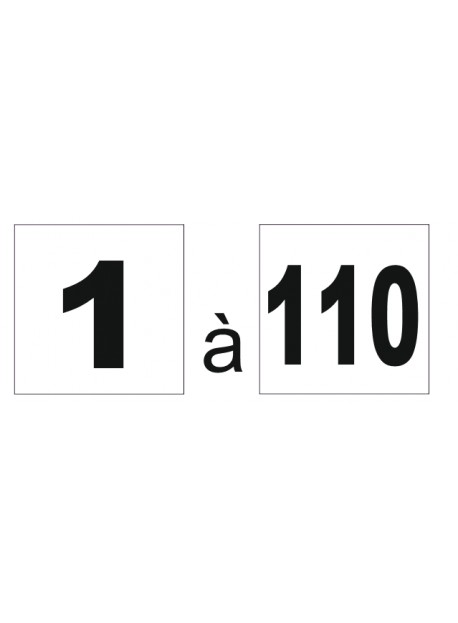 Étiquette numéro 1 à 110