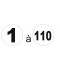 Étiquette numéro 1 à 110