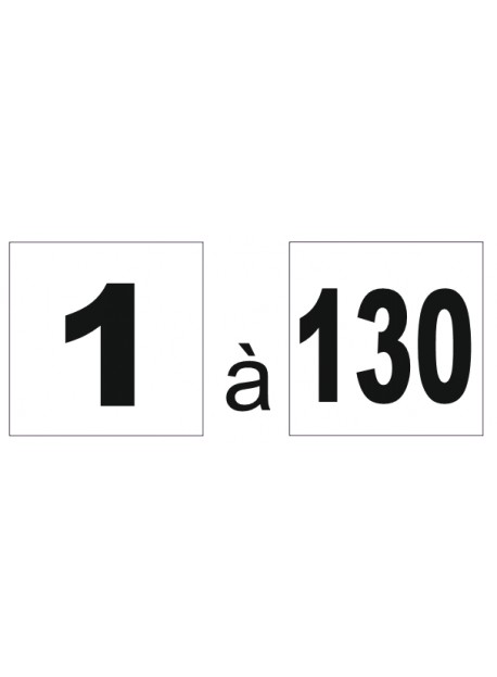 Étiquette numéro 1 à 130