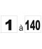 Étiquette numéro 1 à 140