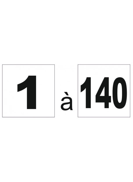 Étiquette numéro 1 à 140