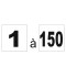 Étiquette numéro 1 à 150