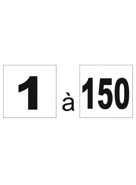 Étiquette numéro 1 à 150