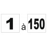Étiquette autocollant numéro 1 à 150