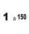 Étiquette numéro 1 à 150