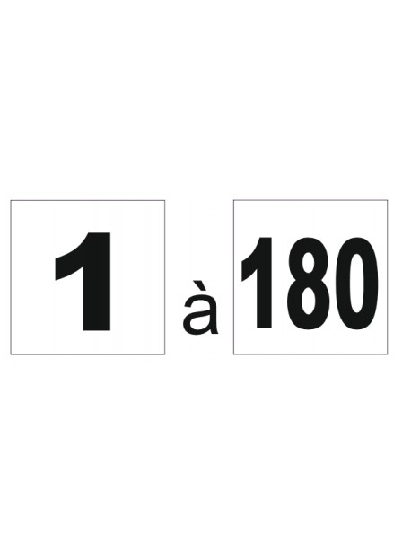 Étiquette numéro 1 à 180