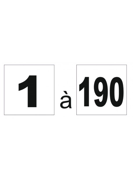 Étiquette numéro 1 à 190