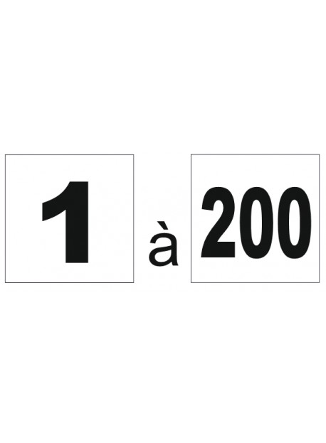 Étiquette numéro 1 à 200