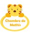 Étiquette personnalisée porte chambre enfant tigre