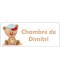 Étiquette personnalisée porte chambre enfant ourson