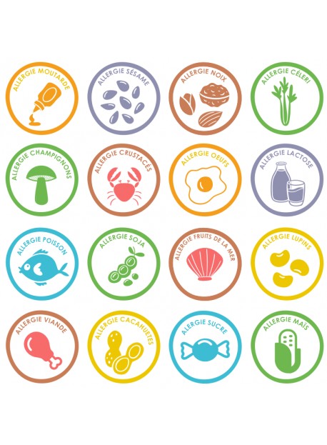 Planche stickers allergène