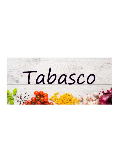 Étiquette Tabasco bouteille